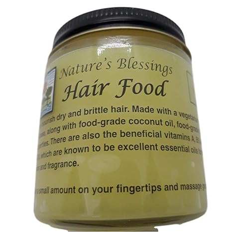 Nature's Blessing Hair Food vegetarian formula jar for dry brittle hair with natural oils and no artificial ingredients
