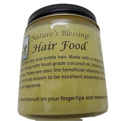 Nature's Blessing Hair Food vegetarian formula jar for dry brittle hair with natural oils and no artificial ingredients