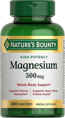 Nature's Bounty Magnesium Supplements - Magnesium 500 Mg Tablets for Bone & Muscle Health, 200 Count (Pack of 1) - Showlu Well Nation Store