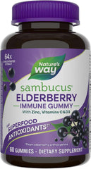 Nature’s Way Sambucus Elderberry Immune Support Gummies for Kids & Adults* with Black Elderberry Extract, Vitamin C, Vitamin D3, and Zinc, 60 Gummies (Packaging May Vary) - Showlu Well Nation Store