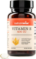 NatureWise Vitamin E 400 IU Softgels (180mg DL - Alpha) - Dairy, Gluten, and Soy Free, Non - GMO Antioxidant Dietary Supplement for Skin, Heart, Eye, and Immune Health Support - 2 - Month Supply, 60 Count - Showlu Well Nation Store