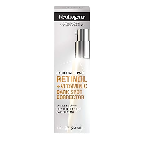 Neutrogena Rapid Tone Repair Retinol + Vitamin C Dark Spot Corrector Face Serum, Daily Anti - Wrinkle Dark Spot Corrector to Brighten & Even Tone, Mineral - Oil & Dye - Free, White, 1 oz - Showlu Well Nation Store