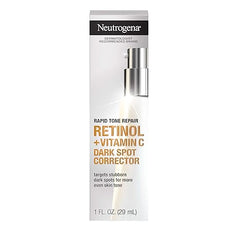Neutrogena Rapid Tone Repair Retinol + Vitamin C Dark Spot Corrector Face Serum, Daily Anti - Wrinkle Dark Spot Corrector to Brighten & Even Tone, Mineral - Oil & Dye - Free, White, 1 oz - Showlu Well Nation Store