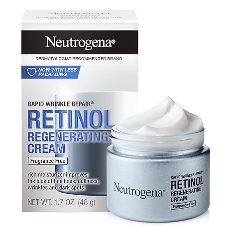 Neutrogena Rapid Wrinkle Repair Retinol Face Moisturizer, Fragrance Free, Daily Anti - Aging Face Cream with Retinol & Hyaluronic Acid to Fight Fine Lines, Wrinkles, & Dark Spots, 1.7 oz - Showlu Well Nation Store