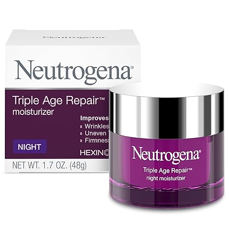 Neutrogena Triple Age Repair Night Cream, 1.7oz Jar, Anti - Aging Face Cream, Face Moisturizer For Women & Men, Hydrating Night Face Moisturizer for Even Skin Tone & Firming, Vitamin C - Showlu Well Nation Store