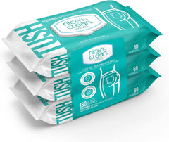 Nice 'N Clean Adult Flushable Wipes (3 x 60 Count) | Personal Cleansing Wipes Made from Plant - Based Fibers | Infused with Aloe & Vitamin E - Showlu Well Nation Store