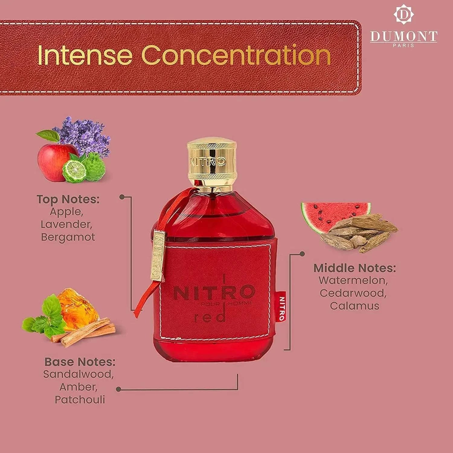 NITRO RED - 3.4oz - Eau De Parfum - Luxury Perfume for Men - Fruit, Woody, Floral & Masculine Fragrance - Long Lasting - Showlu Well Nation Store