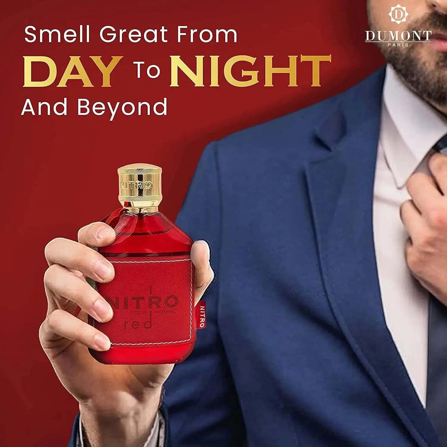 NITRO RED - 3.4oz - Eau De Parfum - Luxury Perfume for Men - Fruit, Woody, Floral & Masculine Fragrance - Long Lasting - Showlu Well Nation Store