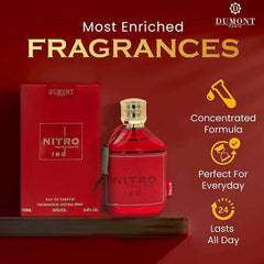 NITRO RED - 3.4oz - Eau De Parfum - Luxury Perfume for Men - Fruit, Woody, Floral & Masculine Fragrance - Long Lasting - Showlu Well Nation Store