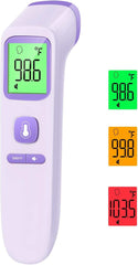 Digital no-touch thermometer for accurate and fast forehead temperature readings with fever alarm and multi-mode function for all ages