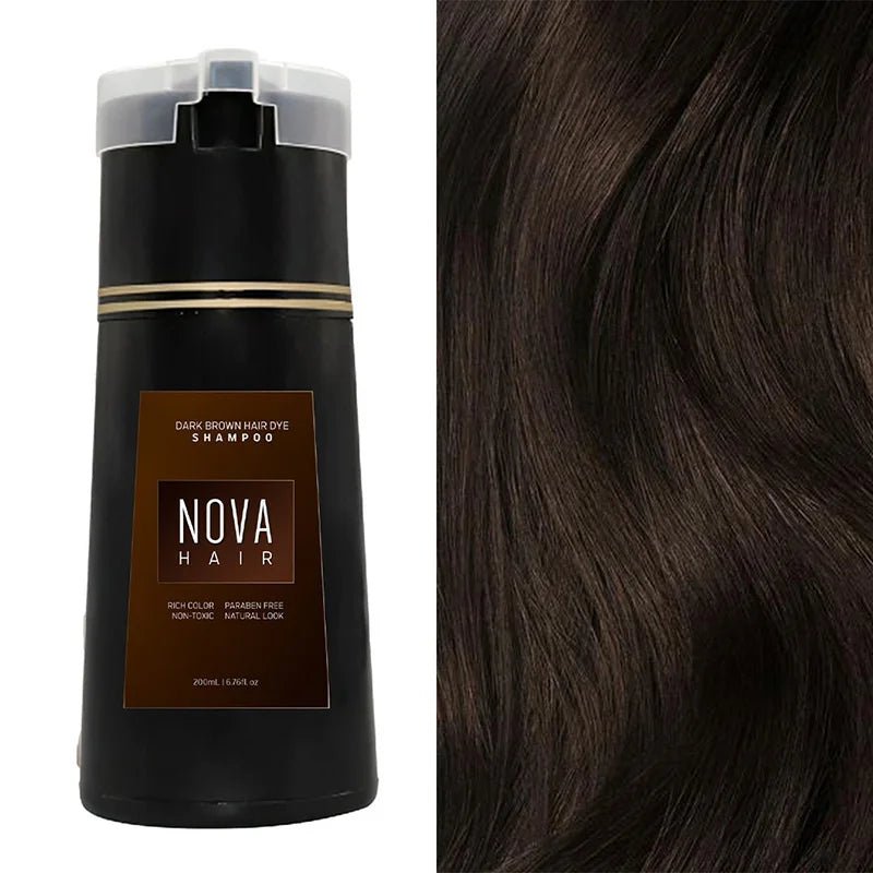 Nova Hair Dyeing Hair Care Shampoo 3 - in - 1 Natural Fast White Hair Dyed Black Hair Dye Lasting Convenience Men Women Hair Care - Showlu Well Nation Store