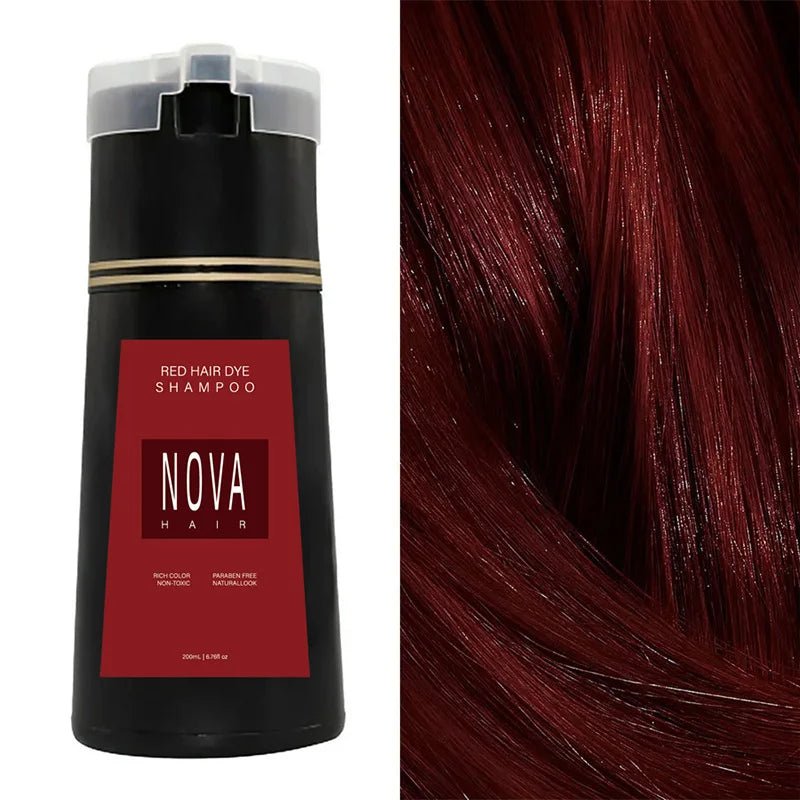 Nova Hair Dyeing Hair Care Shampoo 3 - in - 1 Natural Fast White Hair Dyed Black Hair Dye Lasting Convenience Men Women Hair Care - Showlu Well Nation Store