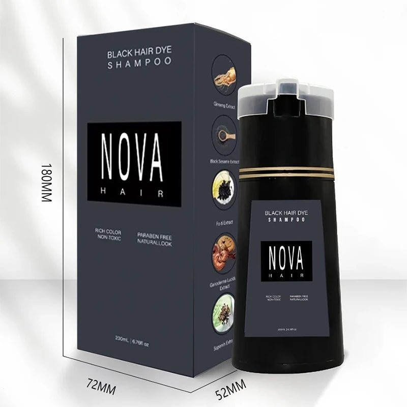 Nova Natural Moisturizing Hair Dye Fluffy Oil Control Smooth Shampoo 3 In 1 Effective Coverage White Hair Dye Hair Care Products - Showlu Well Nation Store