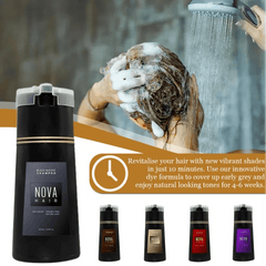 Nova Natural Moisturizing Hair Dye Fluffy Oil Control Smooth Shampoo 3 In 1 Effective Coverage White Hair Dye Hair Care Products - Showlu Well Nation Store