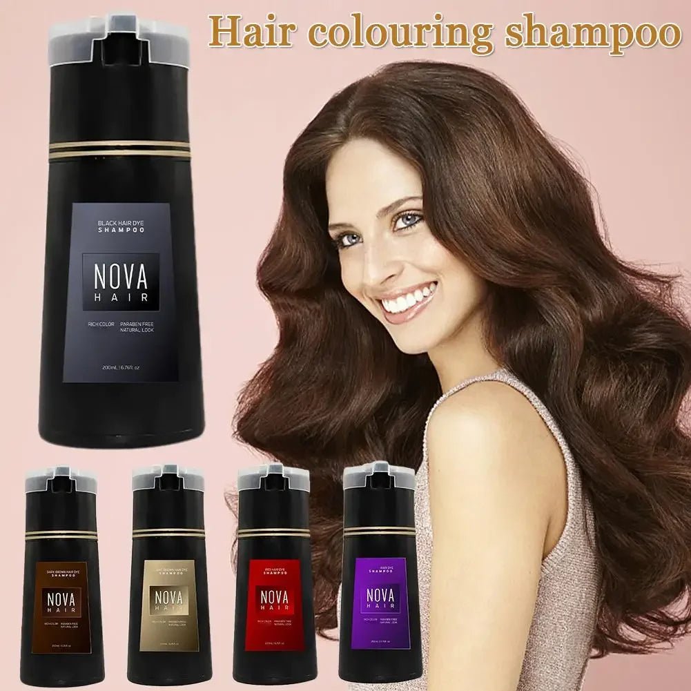 Nova Natural Moisturizing Hair Dye Fluffy Oil Control Smooth Shampoo 3 In 1 Effective Coverage White Hair Dye Hair Care Products - Showlu Well Nation Store