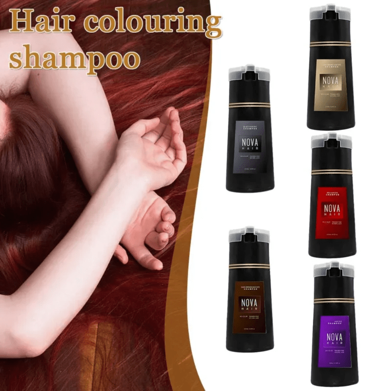 Nova Natural Moisturizing Hair Dye Fluffy Oil Control Smooth Shampoo 3 In 1 Effective Coverage White Hair Dye Hair Care Products - Showlu Well Nation Store