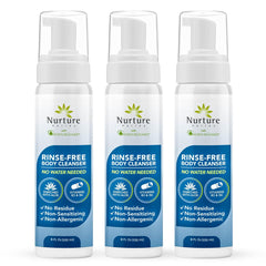 Nurture Rinse Free Waterless Foaming Cleanser | Women, Camping, Elderly & Hospital Care | Waterless Shower & Bath Wash w/Aloe for Sensitive Dry Skin - Showlu Well Nation Store
