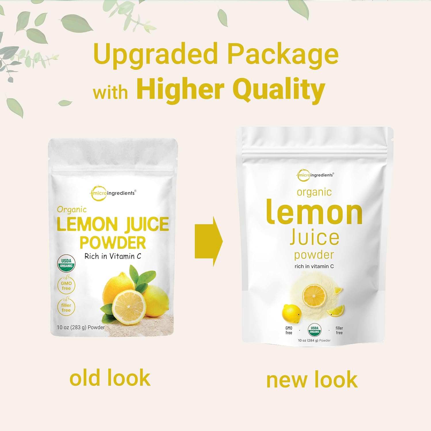 Organic lemon juice powder 10oz USDA organic non-GMO vegan friendly cold pressed lemon source with vitamin C rich nutrients in upgraded packaging