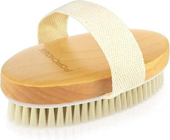 POPCHOSE Dry Brushing Body Brush, Natural Bristle Dry Skin Exfoliating Brush Body Scrub for Flawless Skin, Cellulite Reduction, Lymphatic Drainage and Blood Circulation Improvement - Showlu Well Nation Store