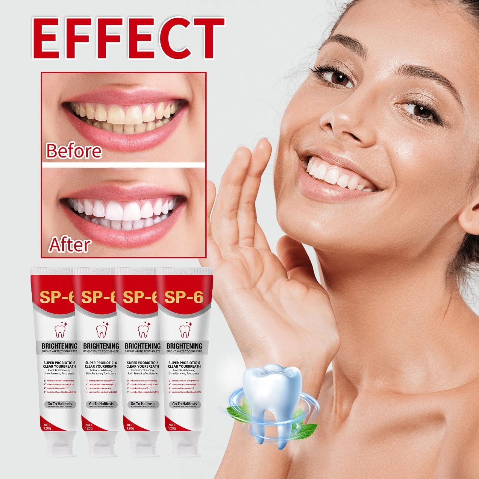 Probiotic Toothpaste Remover Bad Breath Calculus Whiten Teeth Toothpaste Brighten Preventing Periodontitis Dental Cleansing Care - Showlu Well Nation Store