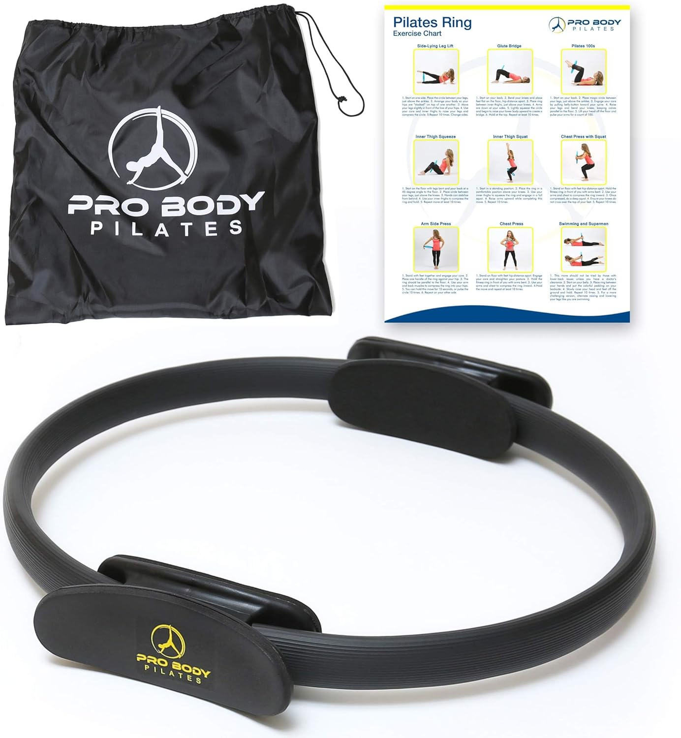 ProBody Pilates Fitness Circle – 14 Inch Pilates Ring for Focusing on Toning Inner Thighs, Arms, and Core - Showlu Well Nation Store