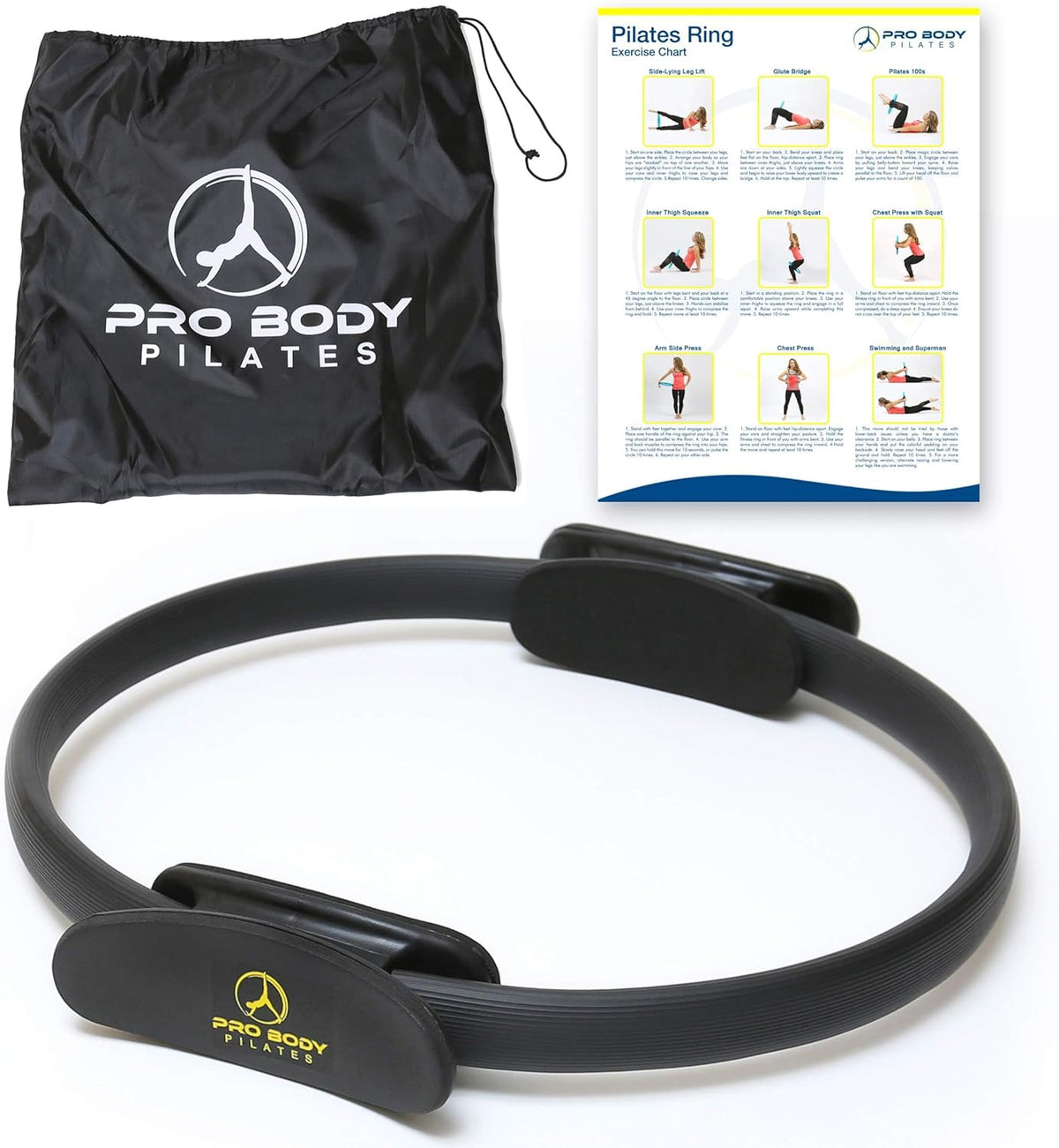ProBody Pilates Fitness Circle – 14 Inch Pilates Ring for Focusing on Toning Inner Thighs, Arms, and Core - Showlu Well Nation Store