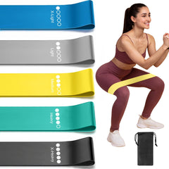 Resistance Loop Exercise Bands for Working Out, Fitness Elastic Bands, Workout Bands for Home Gym, Stretching, Yoga, Pilates, Physical Therapy (5pcs Set) - Showlu Well Nation Store