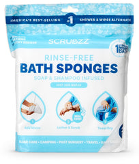 Scrubzz Disposable Rinse Free Bathing Wipes - 25 Pack - All - in - 1 Single Use Shower Wipes, Simply Dampen, Lather, and Dry Without Shampoo or Rinsing - Showlu Wellness Nation Store