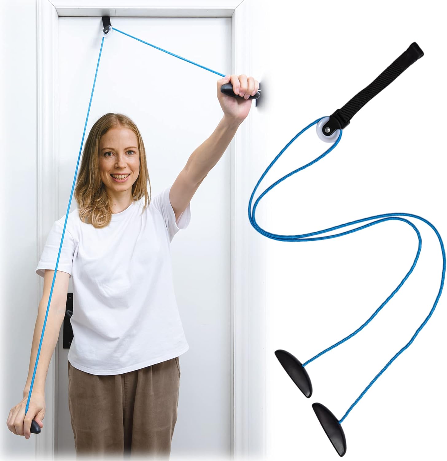 Shoulder Pulley Over The Door Physical Therapy System, Exercise Pulley, Alleviate Shoulder Pain and Facilitate Recovery from Surgery, FSA/HSA Eligible - Showlu Well Nation Store