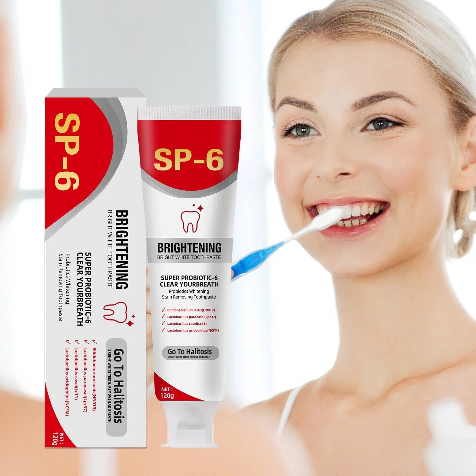 Sp 6 Ultra Whitening Sp 6 Toothpaste Ultra Whitening Probiotic Brightening Toothpaste,Deep Cleaning Care Toothpaste Gift 2024 - Showlu Well Nation Store