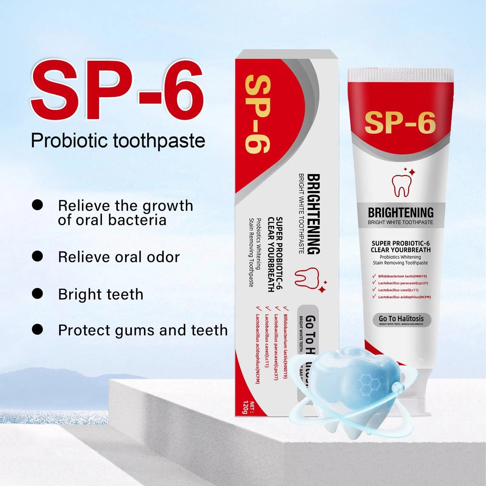 Sp 6 Ultra Whitening Sp 6 Toothpaste Ultra Whitening Probiotic Brightening Toothpaste,Deep Cleaning Care Toothpaste Gift 2024 - Showlu Well Nation Store