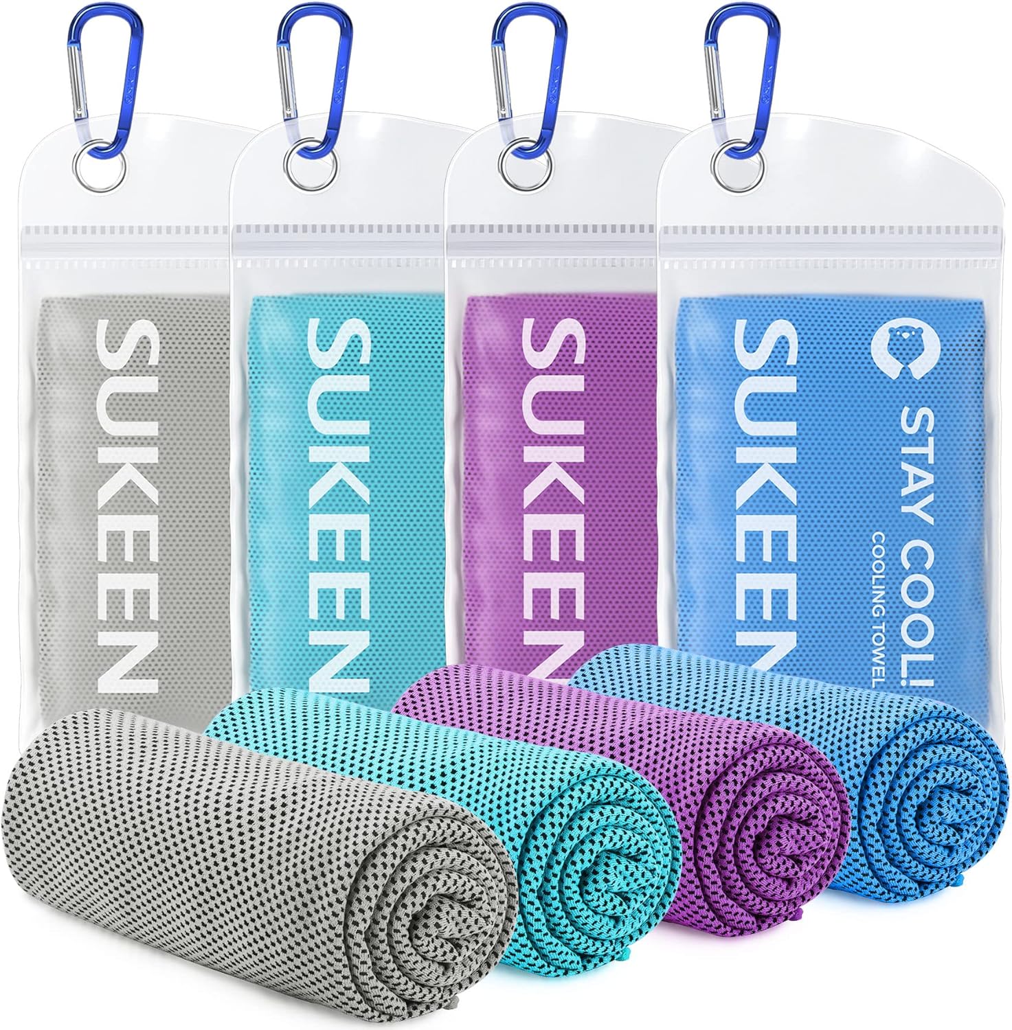 Sukeen [4 Pack Cooling Towel (40"x12"),Ice Towel,Soft Breathable Chilly Towel for Yoga,Sport,Running,Gym,Workout,Camping,Fitness,Workout & More Activities - Showlu Well Nation Store