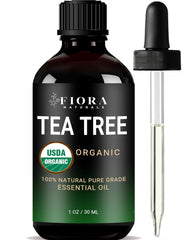 Tea Tree Essential Oil by Fiora Naturals - 100% Pure Organic Oil, for Face, Hair, Skin, Acne, Scalp, Foot and Toenails. Melaleuca Alternifolia, 1 oz /30ml - Showlu Well Nation Store