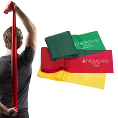 THERABAND Resistance Bands Set, Professional Elastic Band For Upper & Lower Body Exercise, Strength Training without Weights, Physical Therapy, Pilates, Rehab, Yellow & Red & Green, Beginner - Showlu Well Nation Store