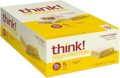 think! Protein Bars, High Protein Snacks, Gluten Free, Kosher Friendly, Lemon Delight, Nutrition Bars, 2.1 Oz per Bar, 10 Count (Packaging May Vary) - Showlu Well Nation Store