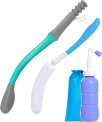 Toilet Aids Set for Wiping - Long Handle Butt Wiper for People Overweight, Elderly and Disabled, Bottom Buddy Wiping Aid for Bathroom ( 4PCS Personal Hygiene Kit ) - Showlu Well Nation Store