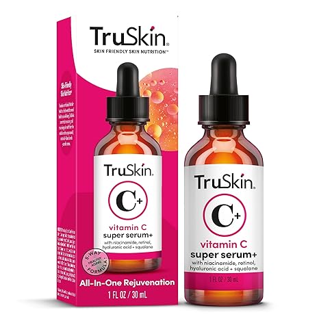 TruSkin Vitamin C Super Serum - Niacinamide, Retinol, Hyaluronic & Salicylic Acid - All - in - One Anti Aging Serum for Face – Improve Appearance of Dark Spots, Firmness for Brighter Looking Skin, 1 Fl Oz - Showlu Well Nation Store