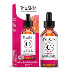TruSkin Vitamin C Super Serum - Niacinamide, Retinol, Hyaluronic & Salicylic Acid - All - in - One Anti Aging Serum for Face – Improve Appearance of Dark Spots, Firmness for Brighter Looking Skin, 1 Fl Oz - Showlu Well Nation Store