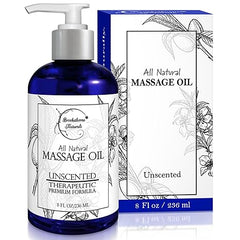 Unscented Massage Oil for Massage Therapy – 100% Natural Body Oil with Sweet Almond, Grapeseed & Jojoba for Premium Glide – Pure Carrier Blend for Aromatherapy – Brookethorne Naturals - Showlu Well Nation Store