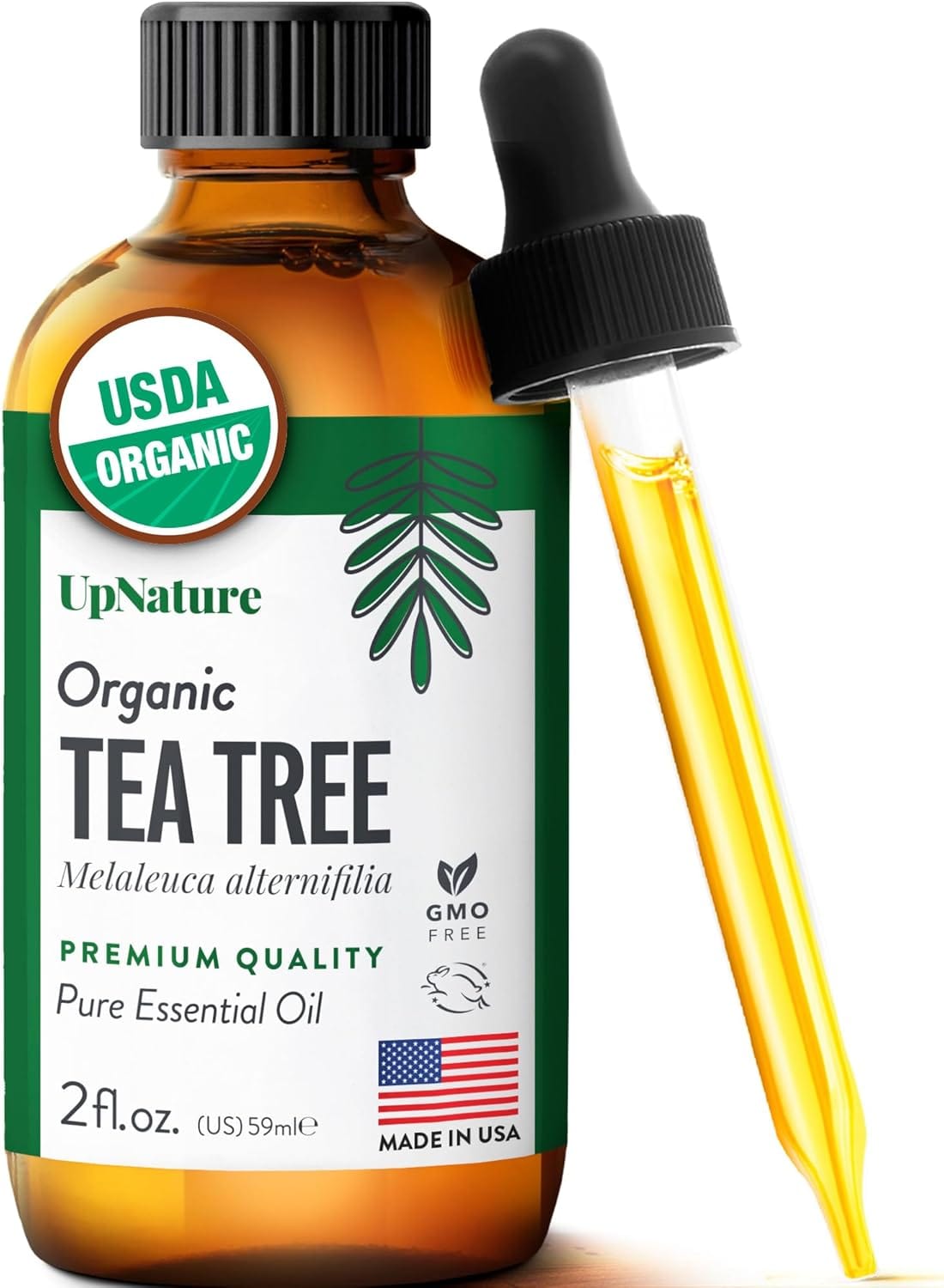 UpNature Organic Tea Tree Oil - 100% Pure Tea Tree Essential Oil for Skin, Toenail & Hair, 2oz - Showlu Well Nation Store