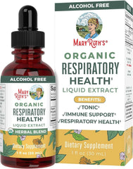 USDA Organic Respiratory Health Liquid Drops With Mullein Leaf | Marshmallow Root & Elderberry | Mullein Drops For Lungs Herbal Blend | Immune Support Supplement | Non - GMO | Vegan | 1 Fl Oz - Showlu Well Nation Store