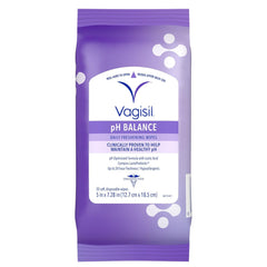 Vagisil pH Balance Daily Freshening Wipes for Feminine Hygiene in Resealable Pouch, Gynecologist Tested & Hypoallergenic, 20 Wipes (Pack of 1) - Showlu Well Nation Store