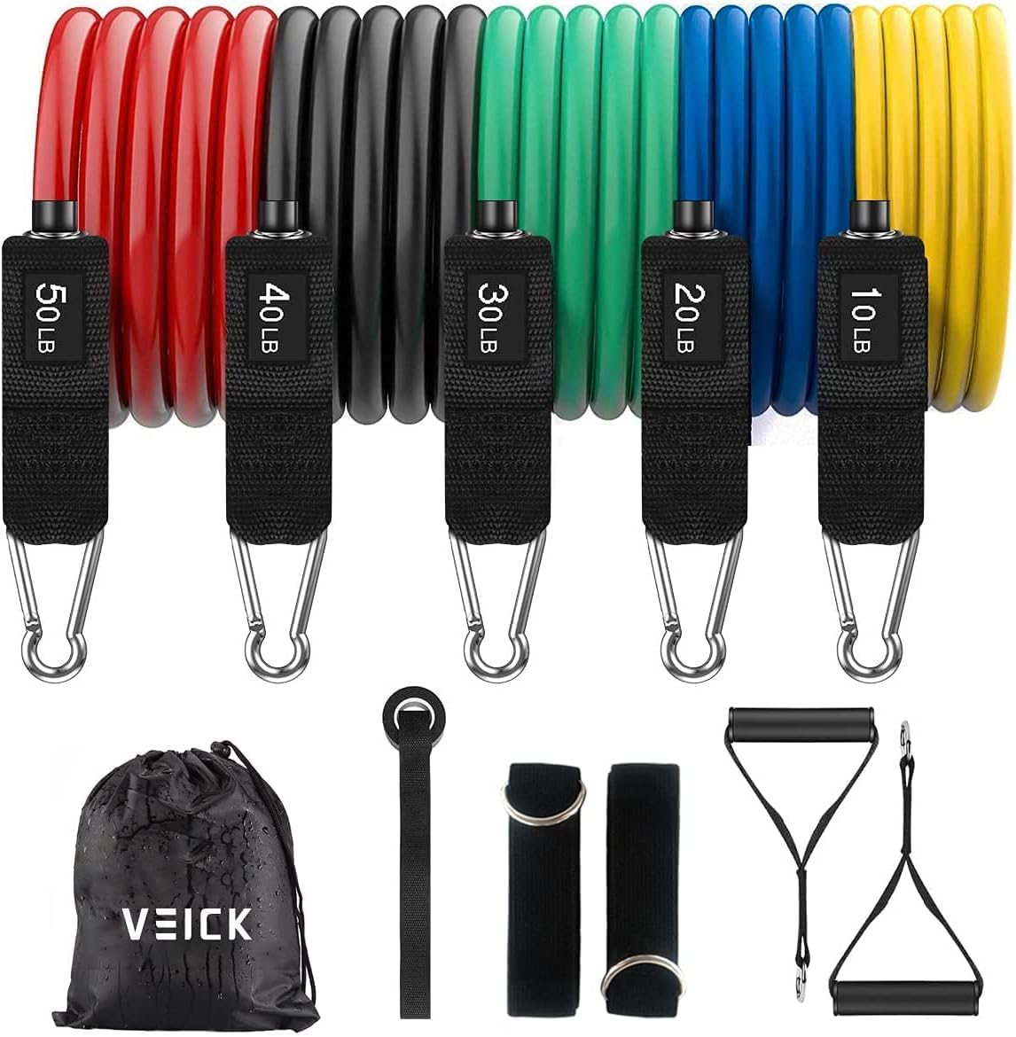 VEICK Resistance Bands, Exercise Bands, Workout Bands, Resistance Bands for Working Out with Handles for Men and Women, Exercising Bands for Fitness Weights Work Out at Home - Showlu Well Nation Store