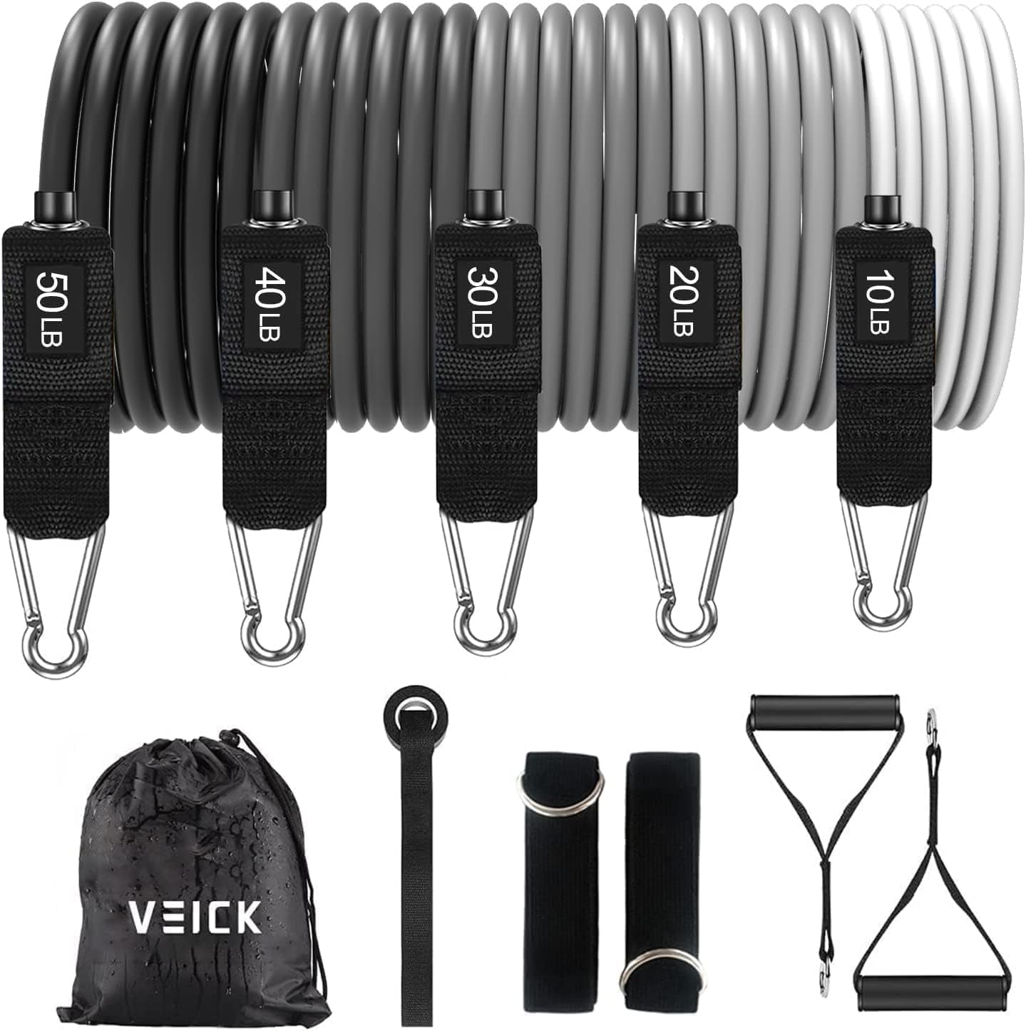 VEICK Resistance Bands, Exercise Bands, Workout Bands, Resistance Bands for Working Out with Handles for Men and Women, Exercising Bands for Fitness Weights Work Out at Home - Showlu Well Nation Store