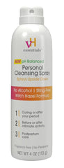 vH essentials Personal Cleansing Spray, pH Balancing Lactic Acid, Sting - Free, Witch Hazel Formula, Fragrance free, Paraben free, Sprays upside down for easy external intimate cleansing, 4 floz - Showlu Well Nation Store