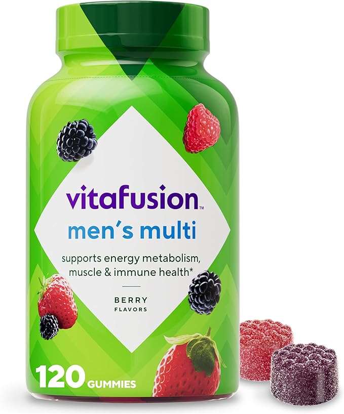 Vitafusion Adult Gummy Vitamin Supplement for Men, Berry Flavored, A, C, D, E, B6, B12, Daily, 120 Count, 60 Day Supply - Showlu Well Nation Store