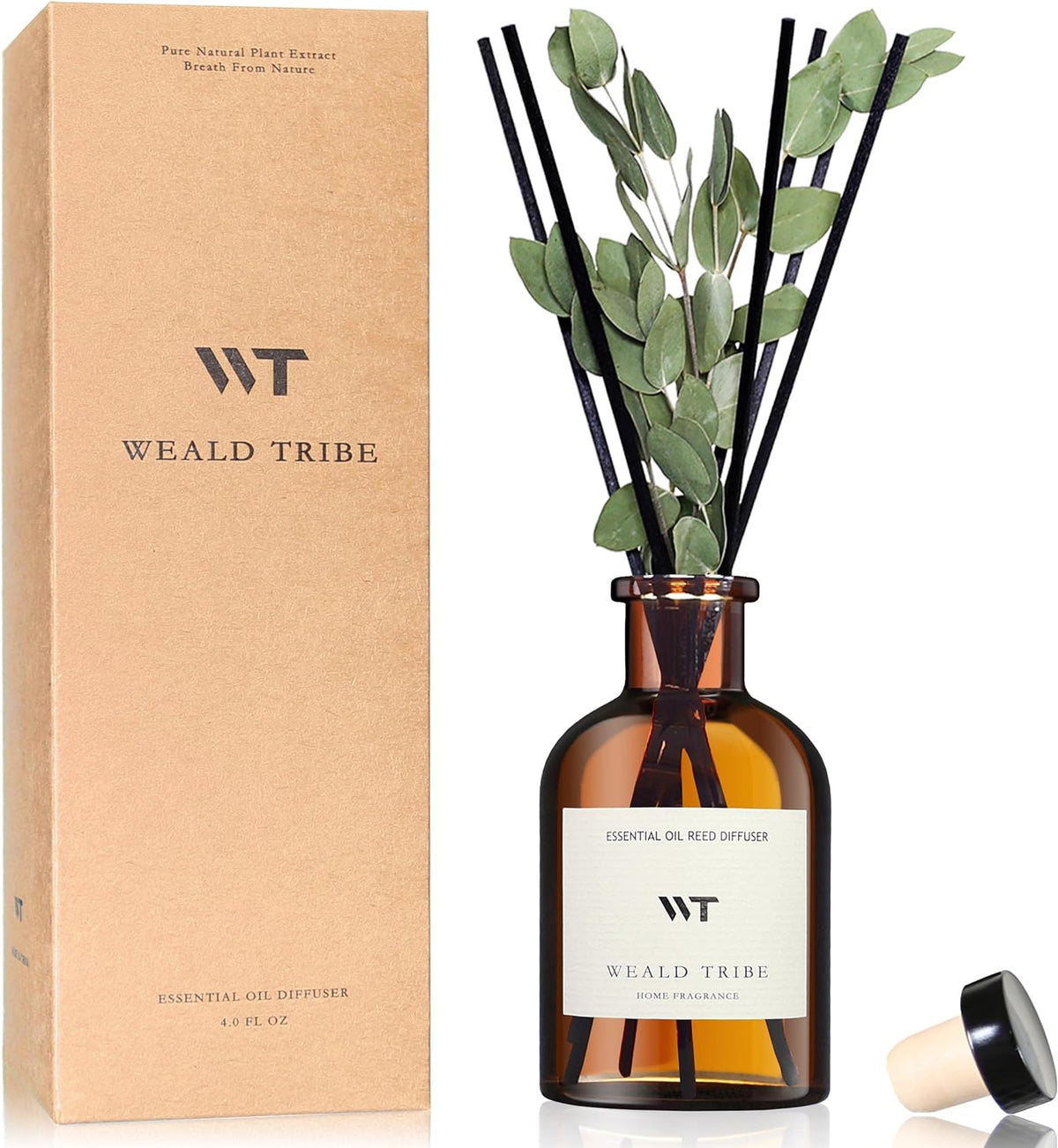 WEALD TRIBE Flower Reed Diffuser Set Eucalyptus & Lavender Scent For Bathroom Accessories Shelf Decor & Air Fresheners, Sticks Defusers With 4.0 fl oz Essential Oils, House Bedroom Office Decor & Gift - Showlu Well Nation Store