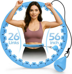 Weighted Hula Circle with 26 Links(56 Inch) for Adults Weight Loss, Infinity Fitness Hoop Plus Size, for Women Smart Exercise Equipment - Showlu Well Nation Store