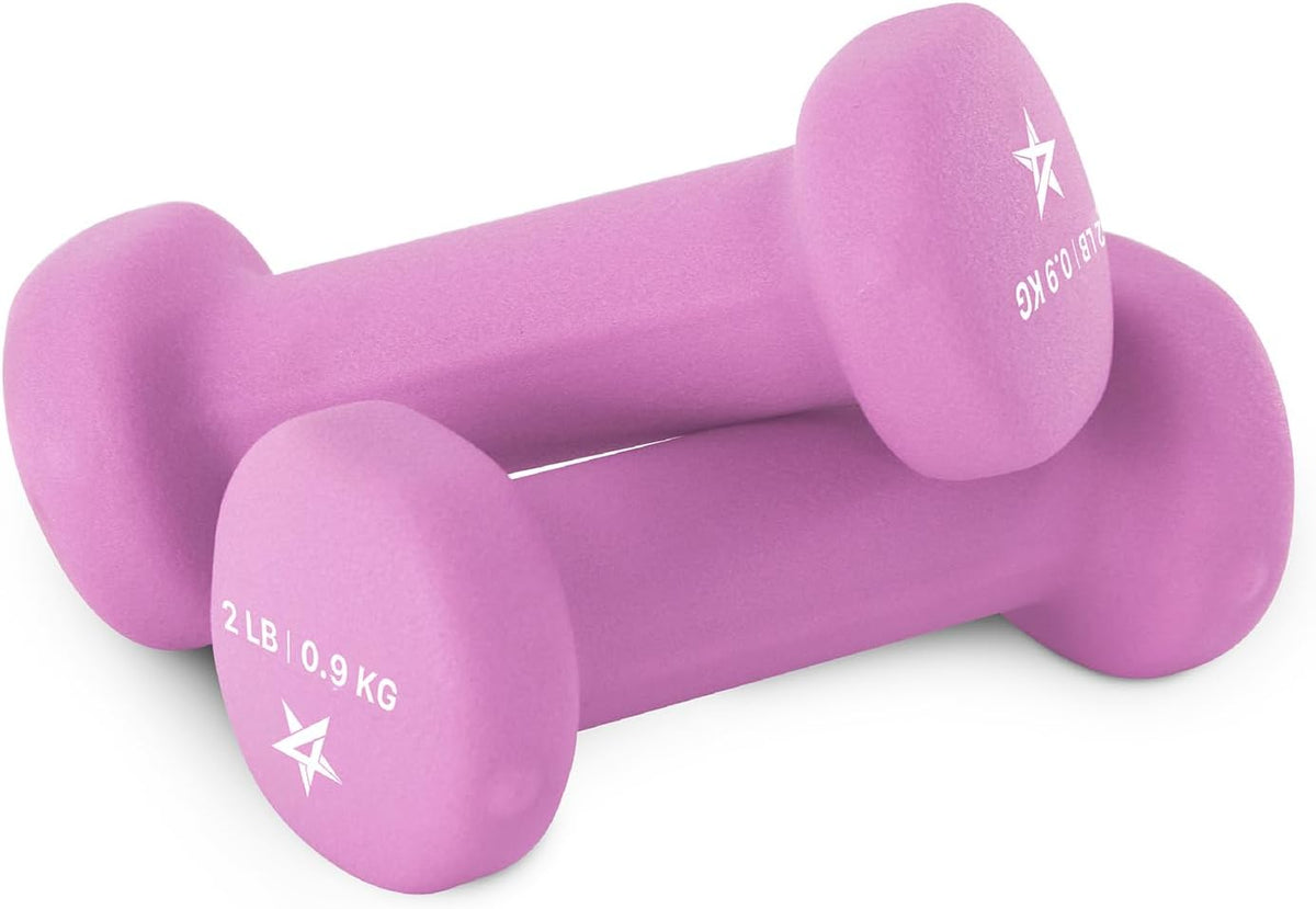 Yes4All Neoprene Coated Dumbbell Hand Weight Sets of 2 - Multiple Weight Options with 15 Colors, Anti - roll, Anti - Slip, Hexagon Shape - Showlu Well Nation Store